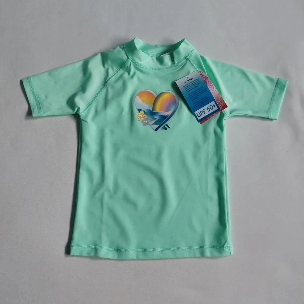 Kanu Surf Girls Size 4T UPF‎ 50+  Rashguard Swim Shirt Ice Green Skin Protection